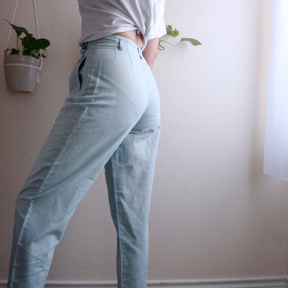 Vintage Light Mint High-Waist Pants